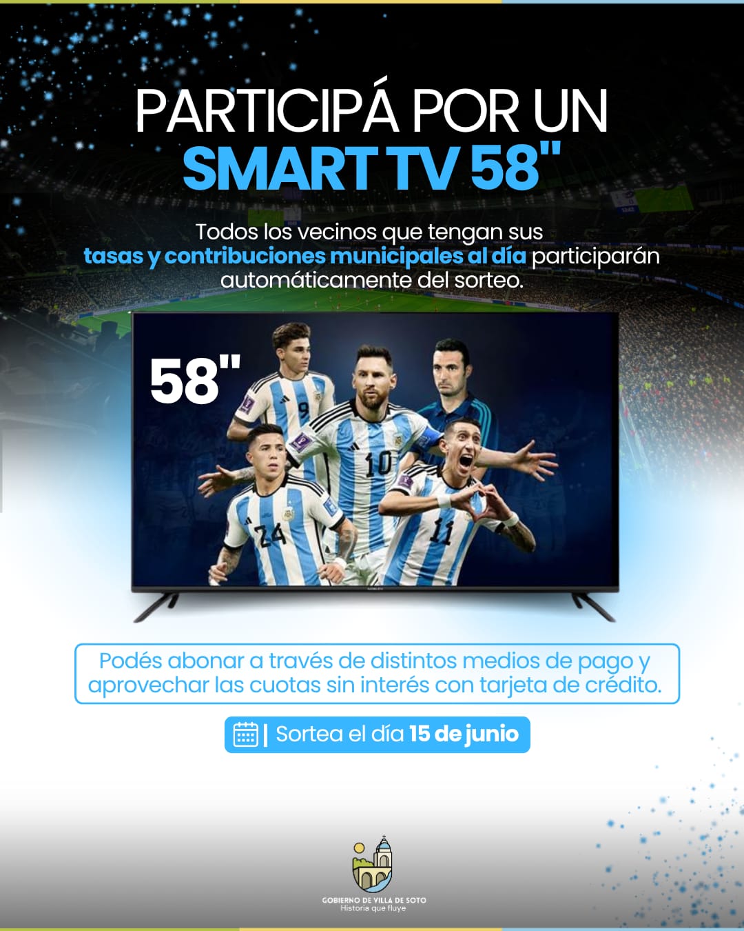 El Municipio sorteará un Smart TV de 58” para premiar a los contribuyentes al día