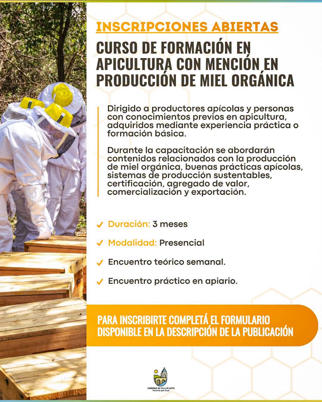 Abren las inscripciones para el Curso de Apicultura y Producción de Miel Orgánica